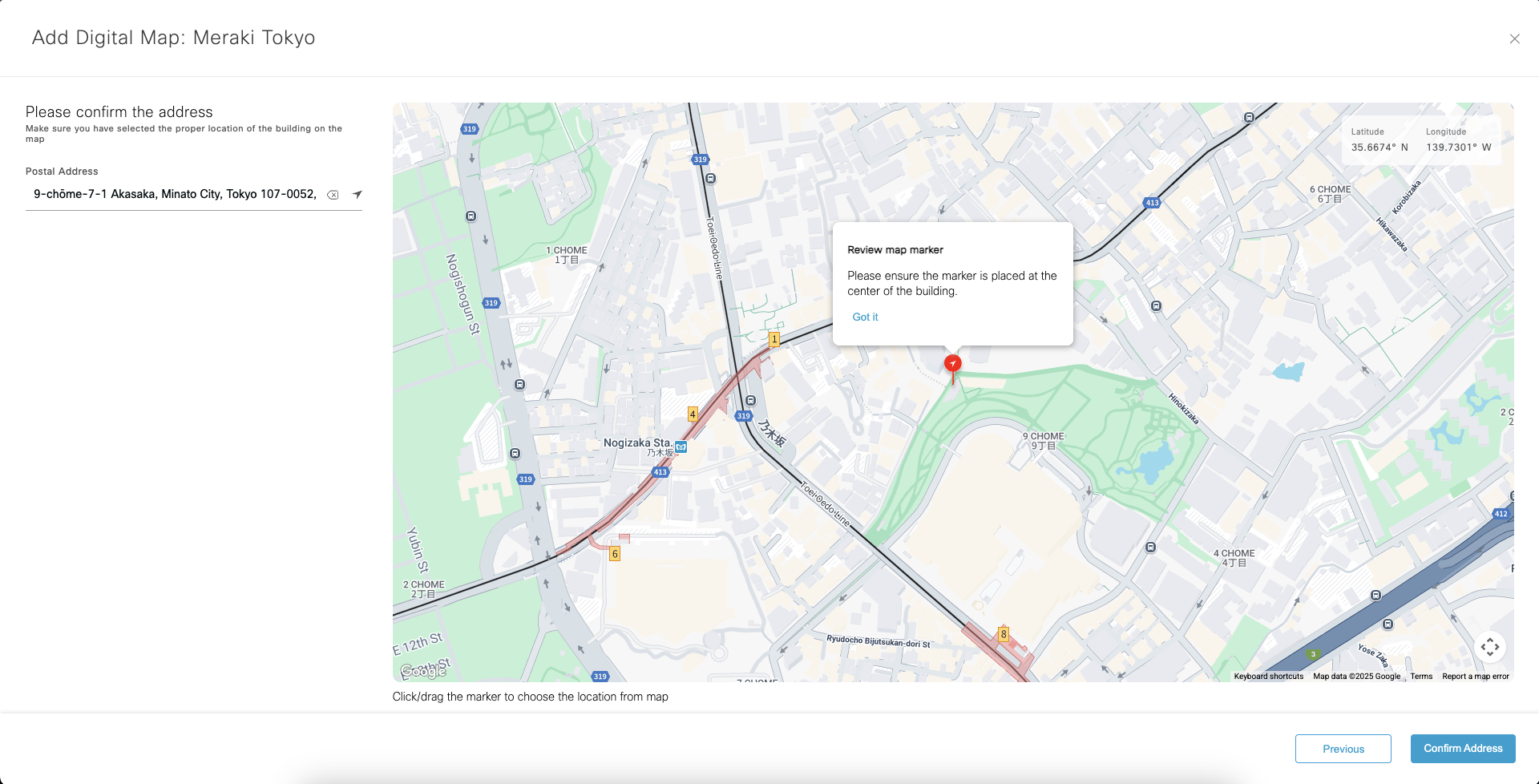 Please confirm the street address